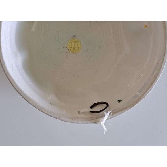 Hand-Painted Italian Ceramic Cheese Dome Floral Ceramiche Bassano Italy 7" Vtg - Picture 11 of 12